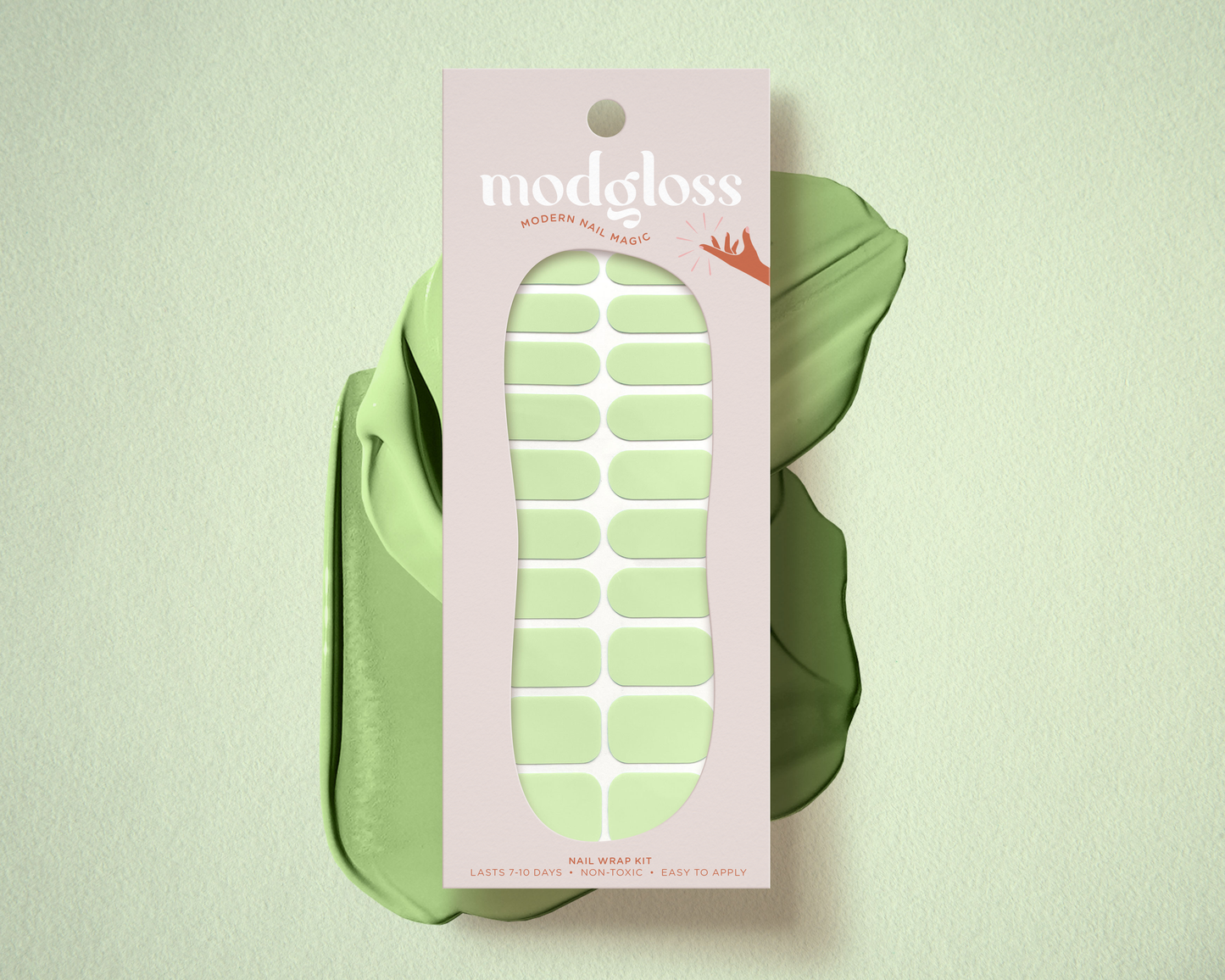 Seafoam Spring Green Solid Color Nail Wrap Kit