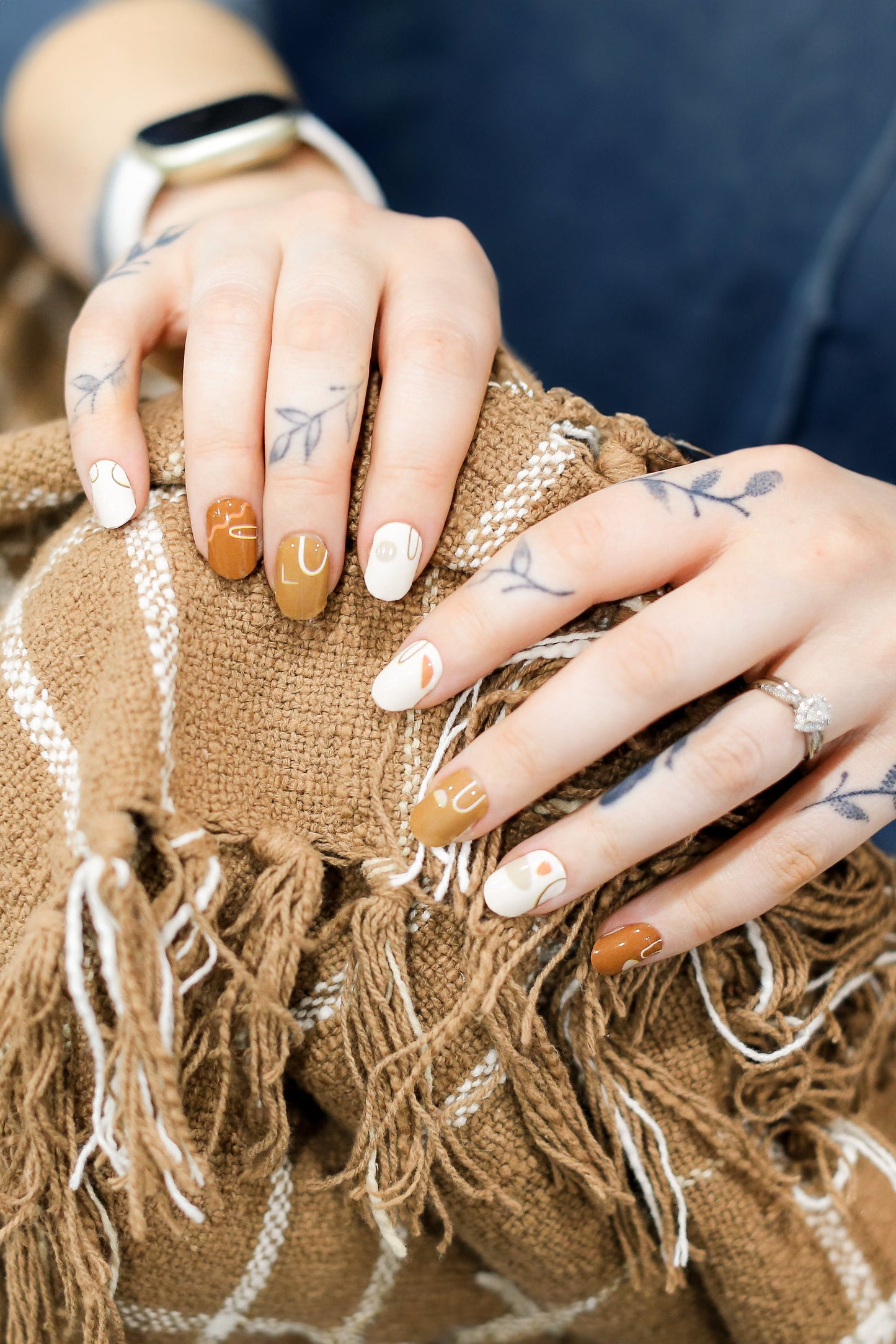 Boho Neutral Modern Shapes and Squiggles Nail Art Wrap Kit