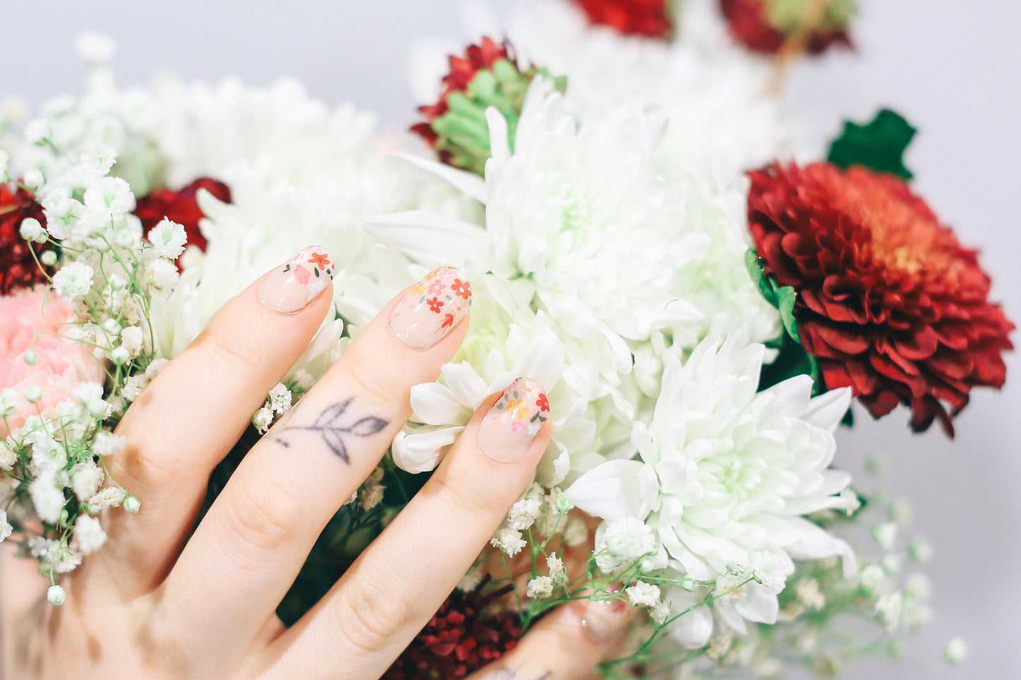 Translucent "French Wildflower Bouquet” Floral Nail Wrap Kit