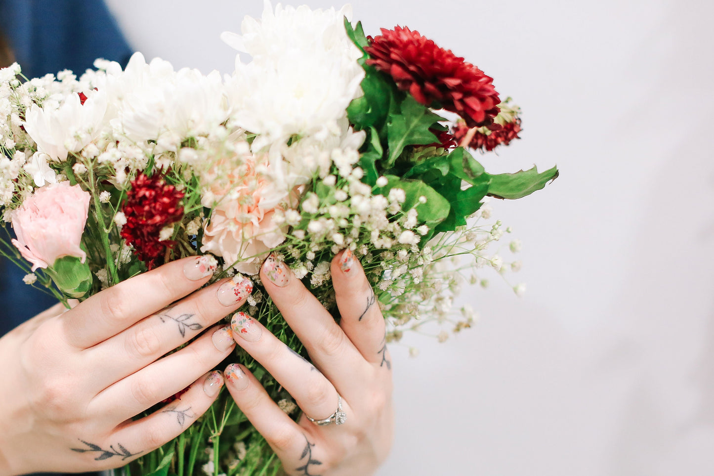 Translucent "French Wildflower Bouquet” Floral Nail Wrap Kit