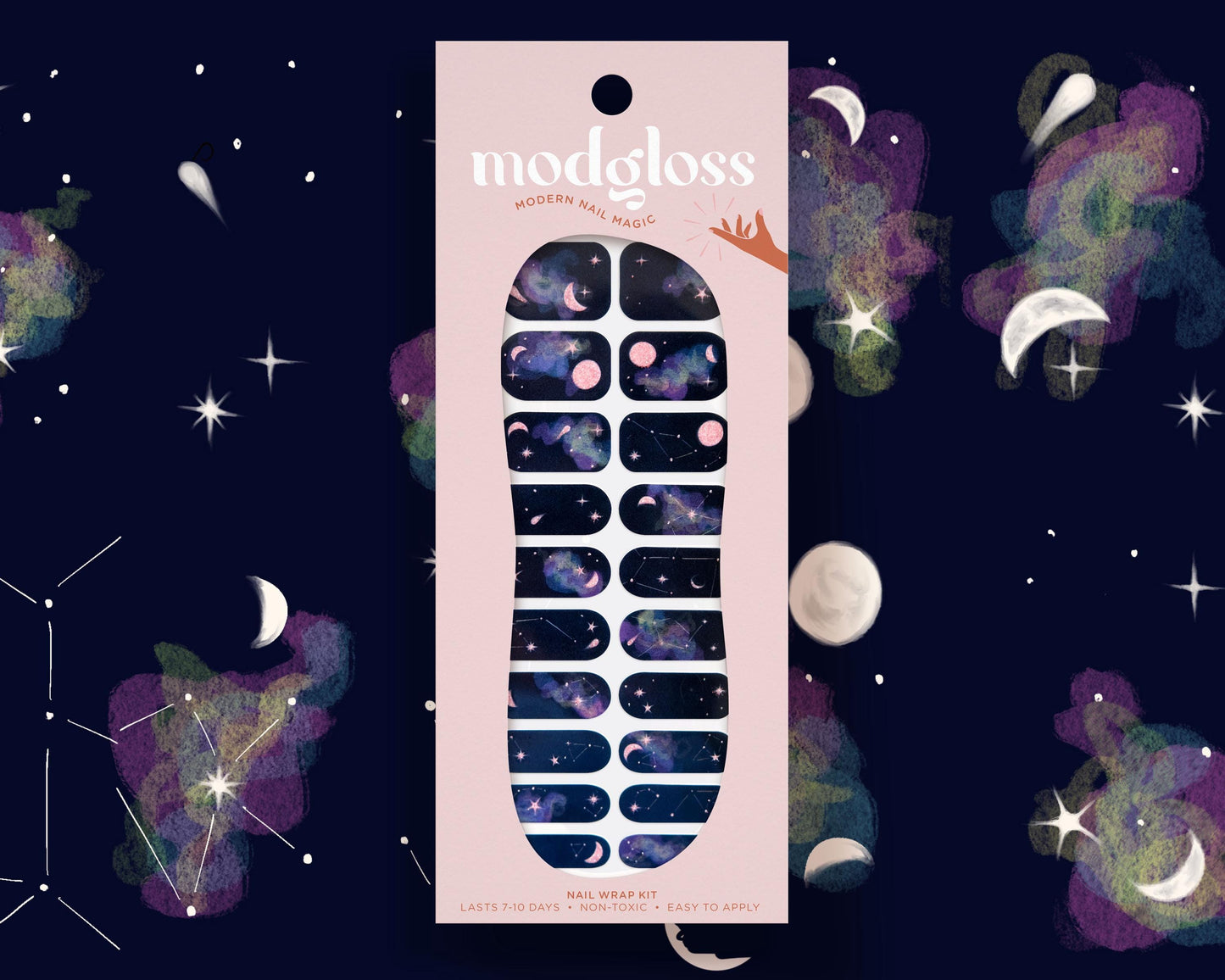 a bookmark with a picture of the moon and stars on it