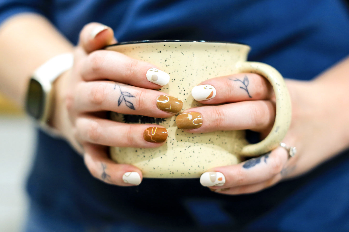 Boho Neutral Modern Shapes and Squiggles Nail Art Wrap Kit