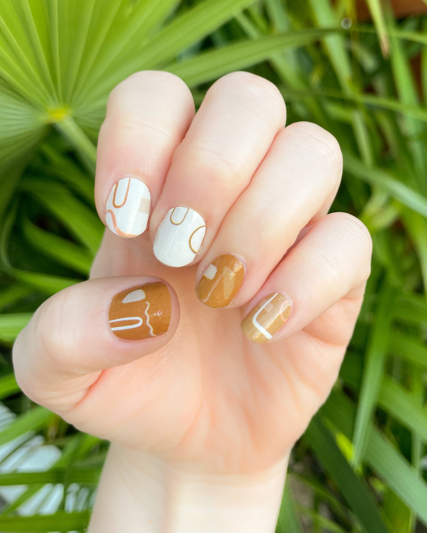 Boho Neutral Modern Shapes and Squiggles Nail Art Wrap Kit